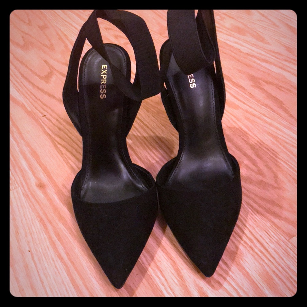 Pointy open back stiletto ankle strap